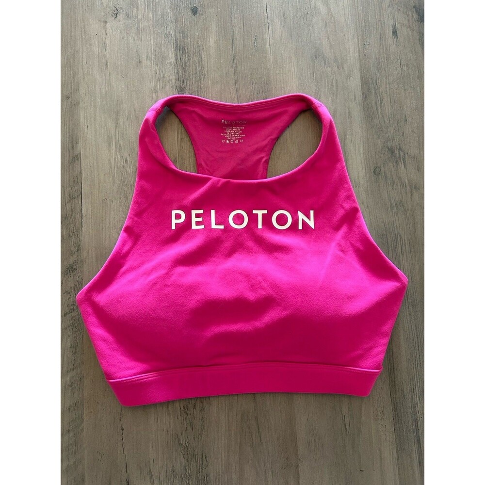 Peloton Womens Sports Bra Pink Size L Athleisure Activewear Workout Padded